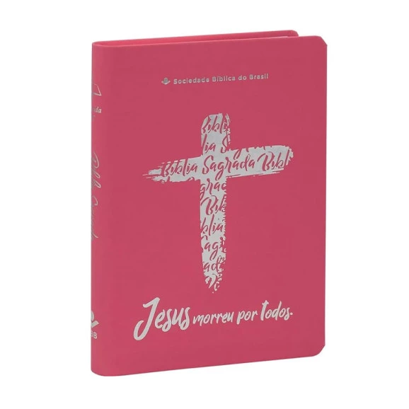 Bíblia Sagrada | Letra Grande | RC | Linha Ouro - Cruz | Pink