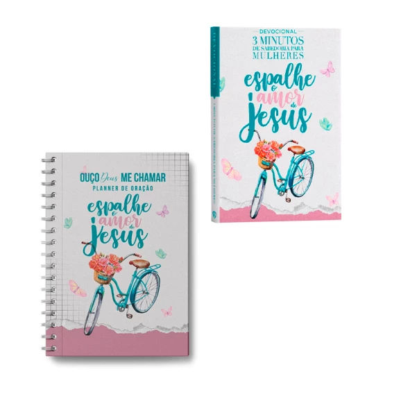 Kit Planner de Oração Espalhe o Amor + Devocional 3 Minutos de Sabedoria Para Mulheres | Colhendo Bondade