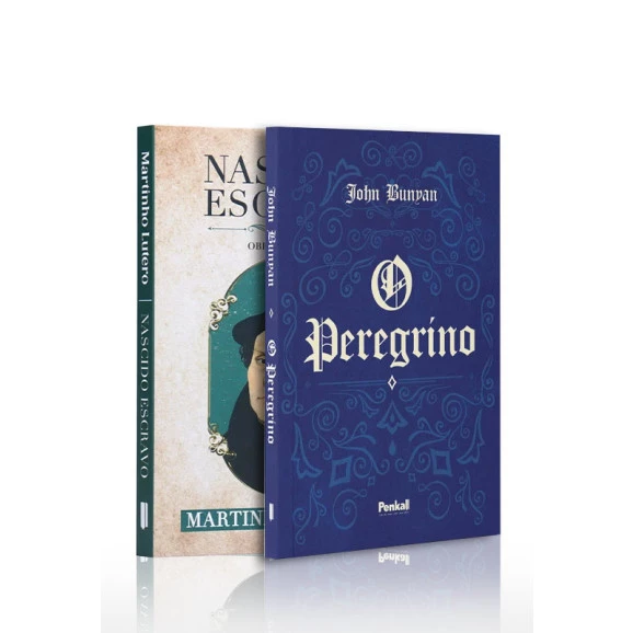 Kit 2 livros | Kit Nascido Escravo | Martinho Lutero + O Peregrino | Edição Comentada e Ilustrada | John Bunyan | Caminho de Benção