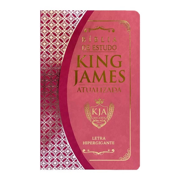 Bíblia de Estudo KJA | King James Atualizada | Letra Hipergigante | Capa Dura | Rosa e Pink