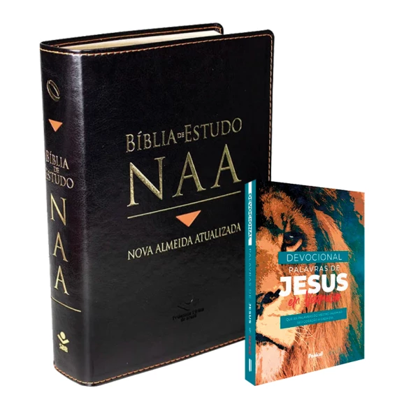 Kit Bíblia De Estudo NAA + Devocional Palavras De Jesus Em Vermelho | Espera Em Deus