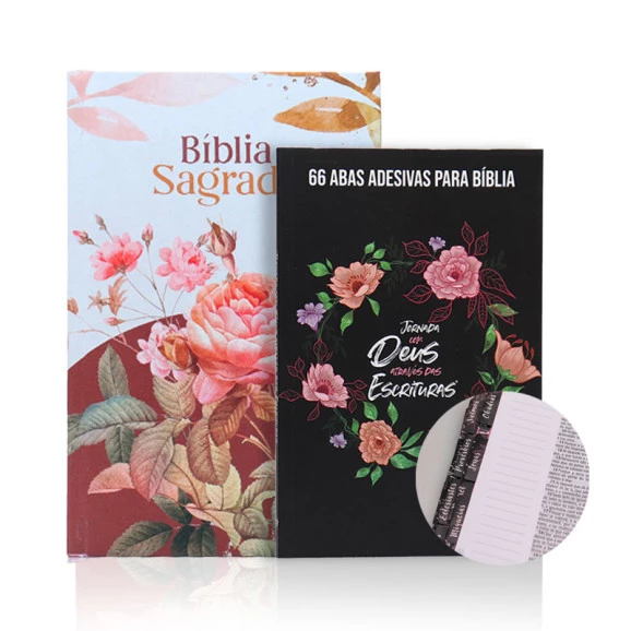 Kit Bíblia NVI Slim Florida + Abas Adesivas | Jornada Vitoriosa (padrão)
