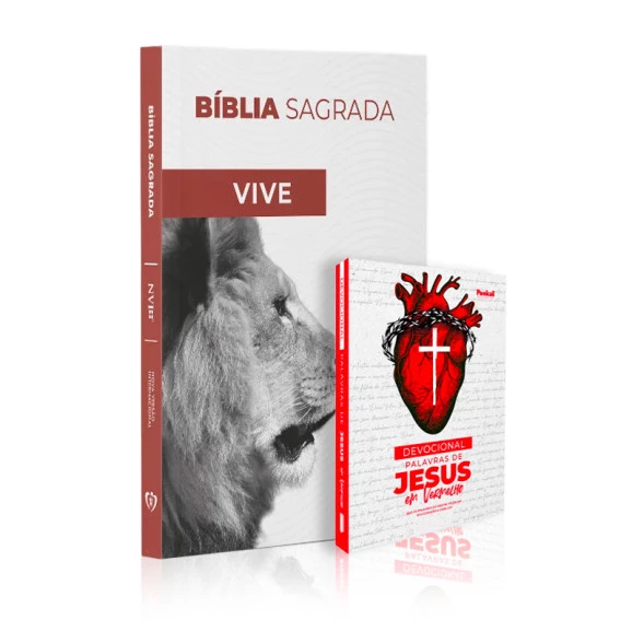 Kit Bíblia NVI Slim Ele Vive + Devocional Palavras de Jesus em Vermelho | Oração e Saudação (padrão)