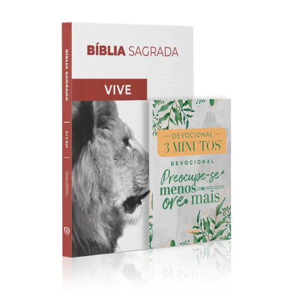 Kit Bíblia NVI Slim Ele Vive + Devocional Preocupe-se Menos, Ore Mais | Coração Quebrantado (padrão)