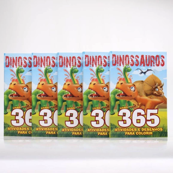 Kit 5 Livros | 365 Atividades e Desenhos Para Colorir | Dinossauros