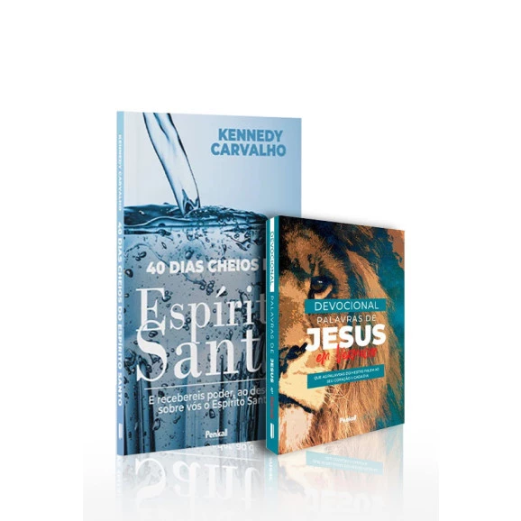 Kit 2 livros | 40 Dias Cheios do Espírito Santo + Devocional Palavras de Jesus em Vermelho | Único que é Digno | Ouça a Voz do Espírito