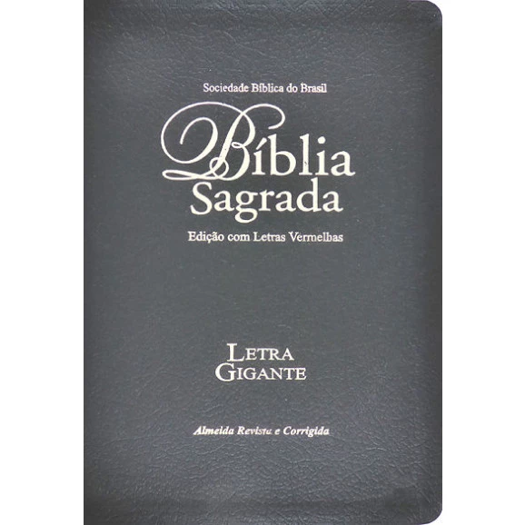 Bíblia Sagrada | RC | Letra Gigante | Emborrachada | Preta | Luxo | Letras Vermelhas
