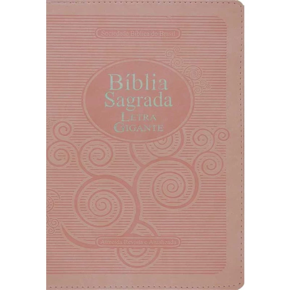Bíblia Sagrada | RA | Letra Gigante | Luxo | Rosa Claro | Índice | Zíper