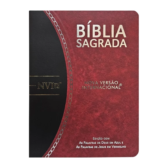 Bíblia Sagrada Slim | NVI | Bordô e Preto | Luxo