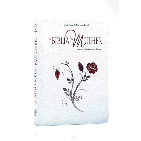 Bíblia de Estudo da Mulher | RA | Letra Normal | Couro Bonded | Borda Floral