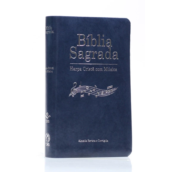 Bíblia Sagrada | RC | Harpa Cristã com Música | Letra Normal | Capa Sintética | Azul 