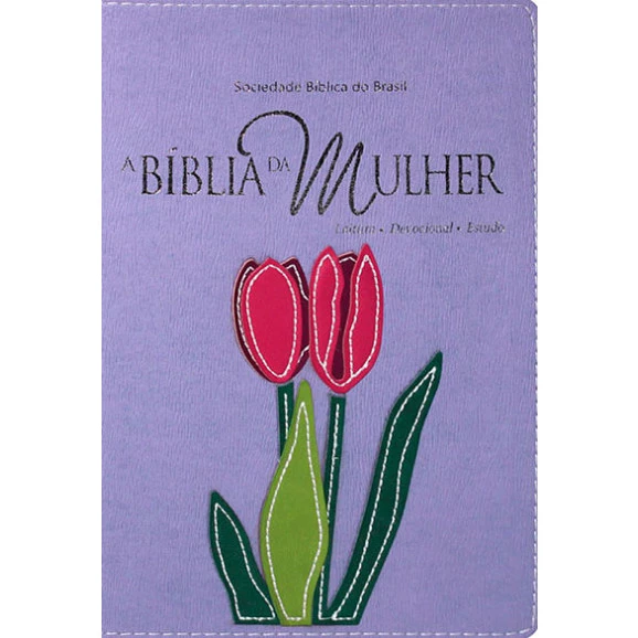 Bíblia da Mulher | RA | Média | Malva | Borda Floral