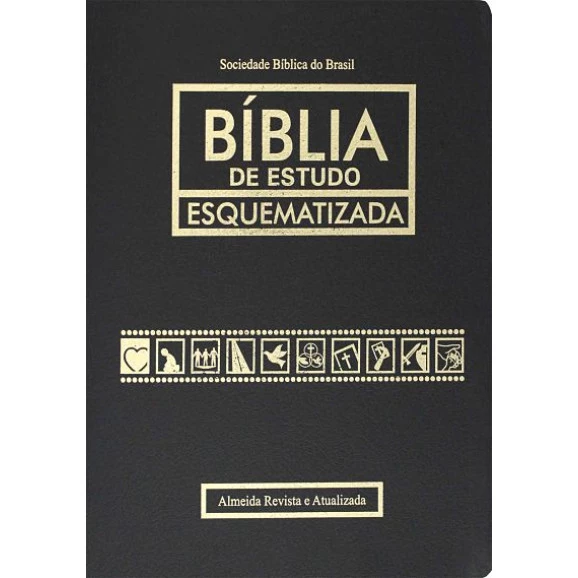Bíblia De Estudo Esquematizada | RA | Letra Normal | Luxo | Preta
