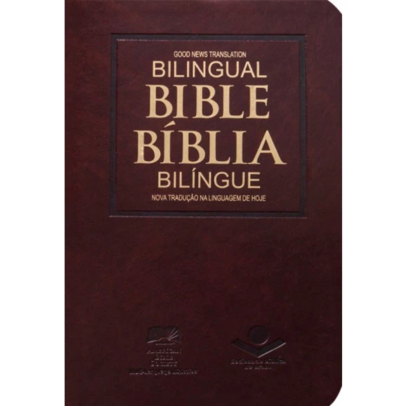 Bíblia Bilíngue | NTLH | Português/Inglês | Capa Marrom Nobre