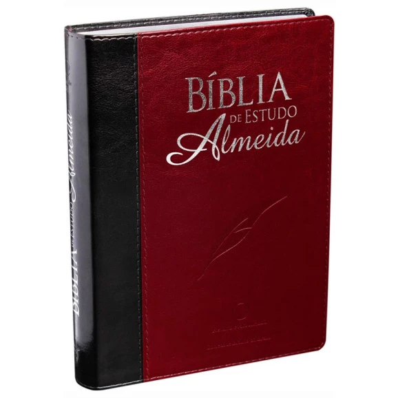 Bíblia de Estudo Almeida | RA | Letra Normal | Capa Sintética | Vinho | Preta
