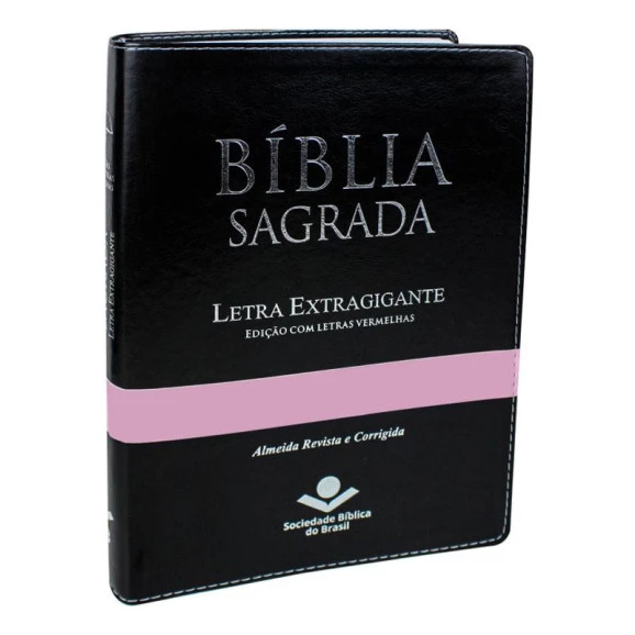 Bíblia Sagrada | RC | Letra Extragigante | Capa Sintética | Índice | Preta | Rosa