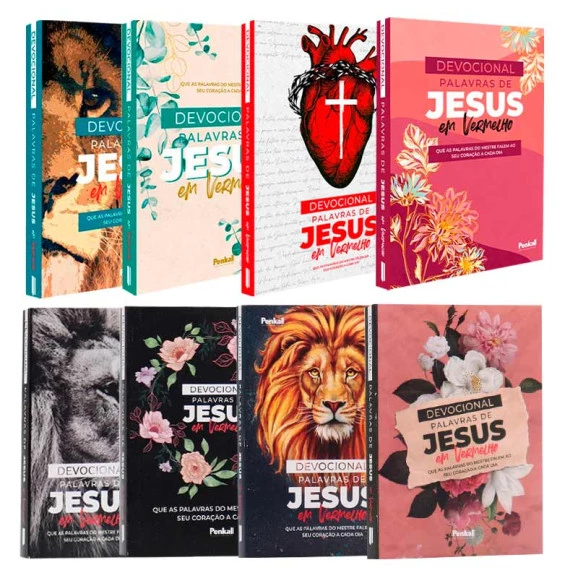Kit 8 Livros | Devocional Palavras de Jesus em Vermelho 