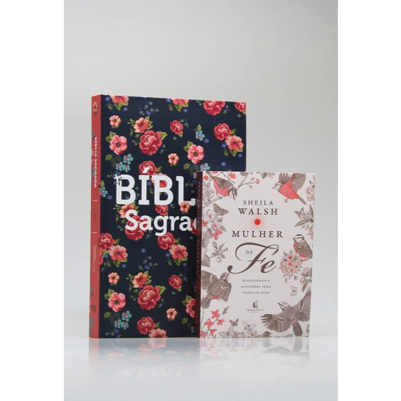 Kit Bíblia Sagrada | ACF | Letra Média | Rosas + Mulher de Fé