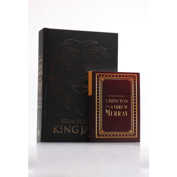  Kit Bíblia KJA Letra Hipergigante Leão Ilustrado + Devocional 3 Minutos com Andrew Murray Clássica | Pleno Perdão 