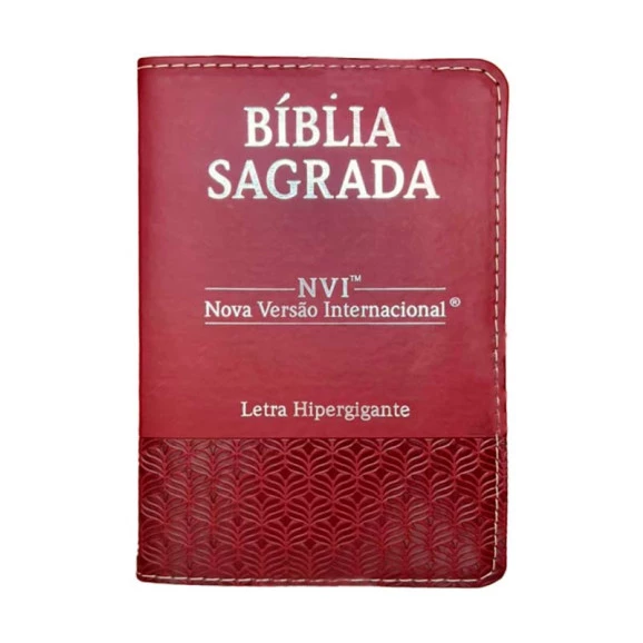 Bíblia Sagrada | NVI | Letra Hipergigante | Capa PU Luxo | Bordô