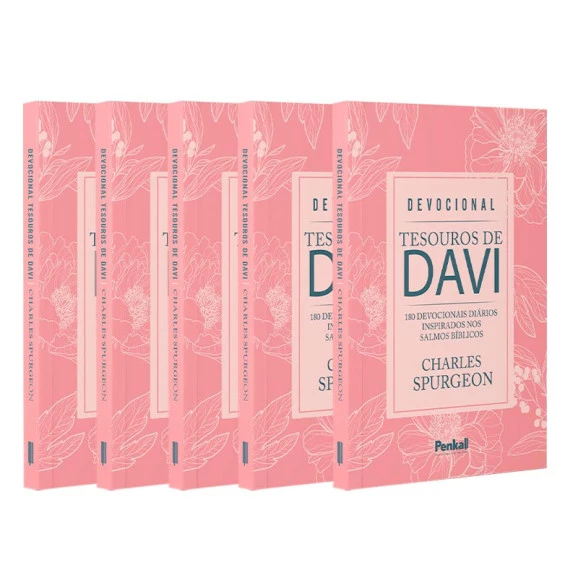 Kit 5 Livros | Devocional Tesouros de Davi | Pink Flowers | Charles Spurgeon
