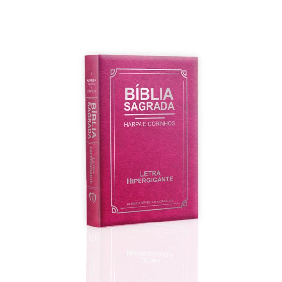 Bíblia Sagrada | Com Harpa e Corinhos | RC | Edição Luxo  |  Letra Hipergigante | Pink