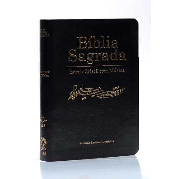 Bíblia Sagrada | RC | Harpa Cristã com Música | Letra Normal | Capa Sintética | Preta 