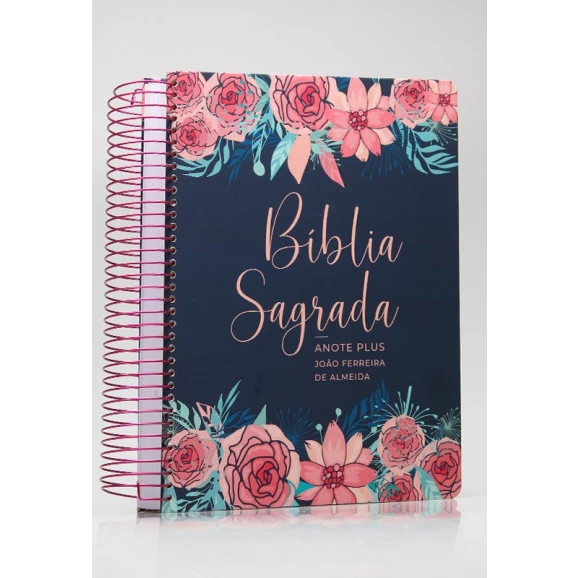 Bíblia Sagrada Anote Plus | RC | Letra Grande | Capa Dura | Espiral | Rosas