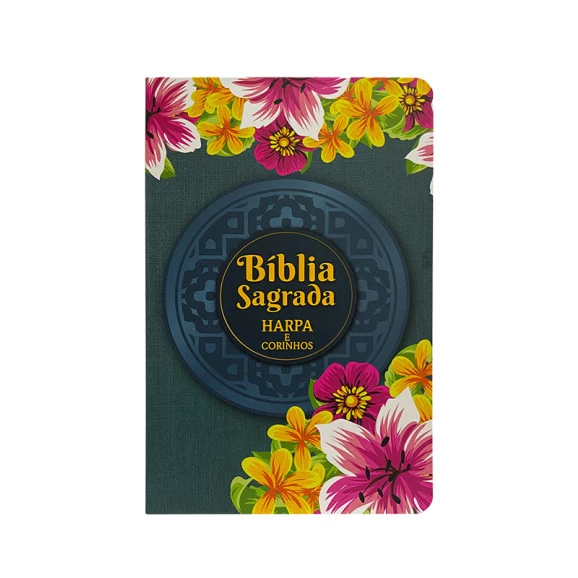 Bíblia Sagrada | Letra Hiper Gigante | RC | Harpa e Corinhos | Luxo | Textura Floral