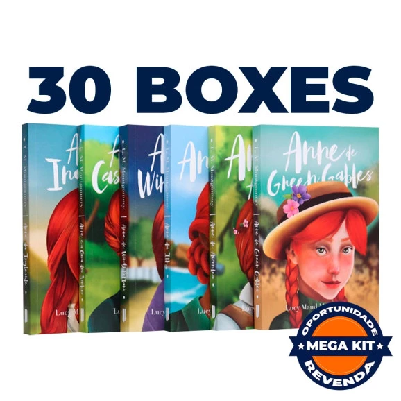 Mega Kit Revendedor | 30 Box 6 Livros | Anne de Green Gables | Brochura | Lucy Maud Montgomery