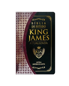 Bíblia de Estudo KJA | King James Atualizada | Letra Hipergigante | Capa Dura | Preto e Vinho