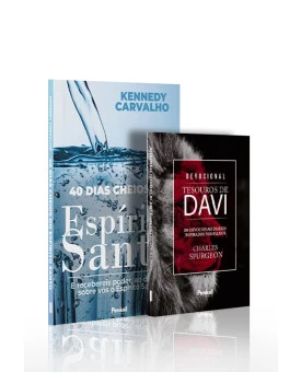 Kit 2 livros | 40 Dias Cheios do Espírito Santo + Devocional Tesouros de Davi | Leão Hebraico | Tesouros do Espírito