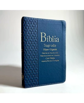 Bíblia Sagrada | Letra Hiper Gigante | RC | Harpa e Corinhos | Luxo | Estrelas Azul