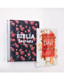 Kit Bíblia ACF Anote a Palavra Rosas + Devocional Tesouros de Davi | Ore Sobre Tudo