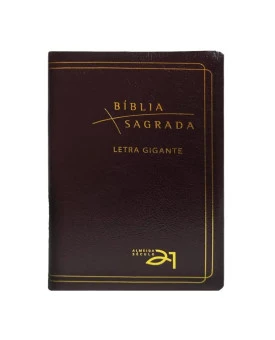 Bíblia Sagrada AS21 | Letra Gigante | Luxo | Couro Bonded | Bordô 
