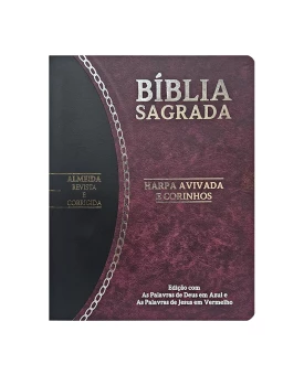 Bíblia Sagrada Slim| ARC |Vinho e Preto| Harpa Avivada e Corinhos