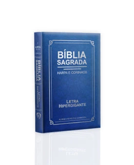 Bíblia Sagrada | Com Harpa e Corinhos | RC | Edição Luxo  |  Letra Hipergigante | Azul