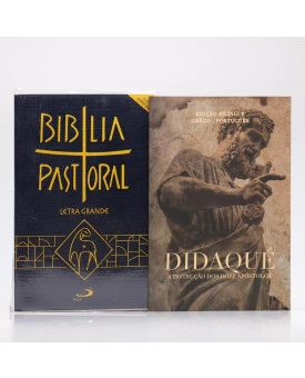 Kit Nova Bíblia Pastoral Letra Grande Edição Especial Azul + Didaqué | Vivenciando a Fé