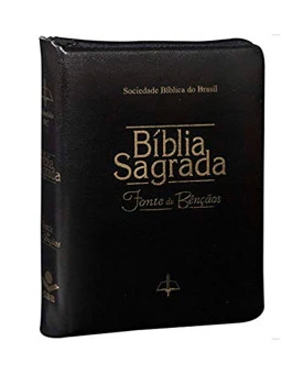 Bíblia Sagrada | Fonte de Bênçãos | RC | Letra Normal | Capa Sintética | Índice | Zíper | Preta