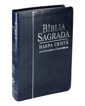 Bíblia Sagrada | RC | Harpa Cristã | Letra Grande | Capa Sintética | Azul | Preto