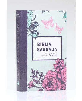Bíblia Sagrada | NVI | Letra Normal | Semi - Luxo | Lilás Floral 