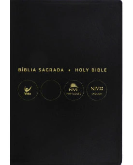 Bíblia Sagrada Holy Bible | Português e Inglês | NVI | Letra Normal | Luxo | Preta