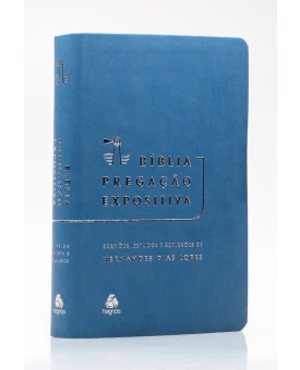 Bíblia Pregação Expositiva | RA | Letra Normal | Luxo | Azul Petróleo