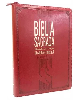 Bíblia Sagrada | RC | Harpa Cristã | Letra Grande | Luxo | Índice | Vinho | Zíper