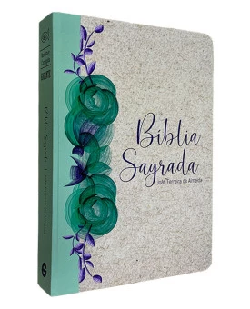 Bíblia Sagrada | RC | Letra Gigante | Semi - Luxo | Reciclato Floral Verde
