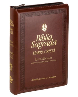 Bíblia Sagrada | RC | Harpa Cristã | Letra Gigante | Luxo | índice | Zíper | Marrom