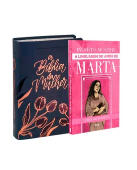  Kit A Bíblia da Mulher NAA | Portátil | Azul + Invisíveis no Servir: A Linguagem do Amor de Marta | Aprenda com Marta