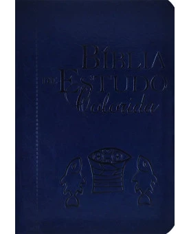 Bíblia de Estudo Colorida | Letra Grande | Capa PU | Azul 
