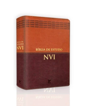 Bíblia de Estudo | NVI | Letra Normal | Capa Sintética | Marrom e Caramelo