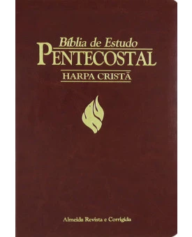 Bíblia de Estudo Pentecostal l Harpa Cristã | RC | Letra Normal | Luxo | Vinho 